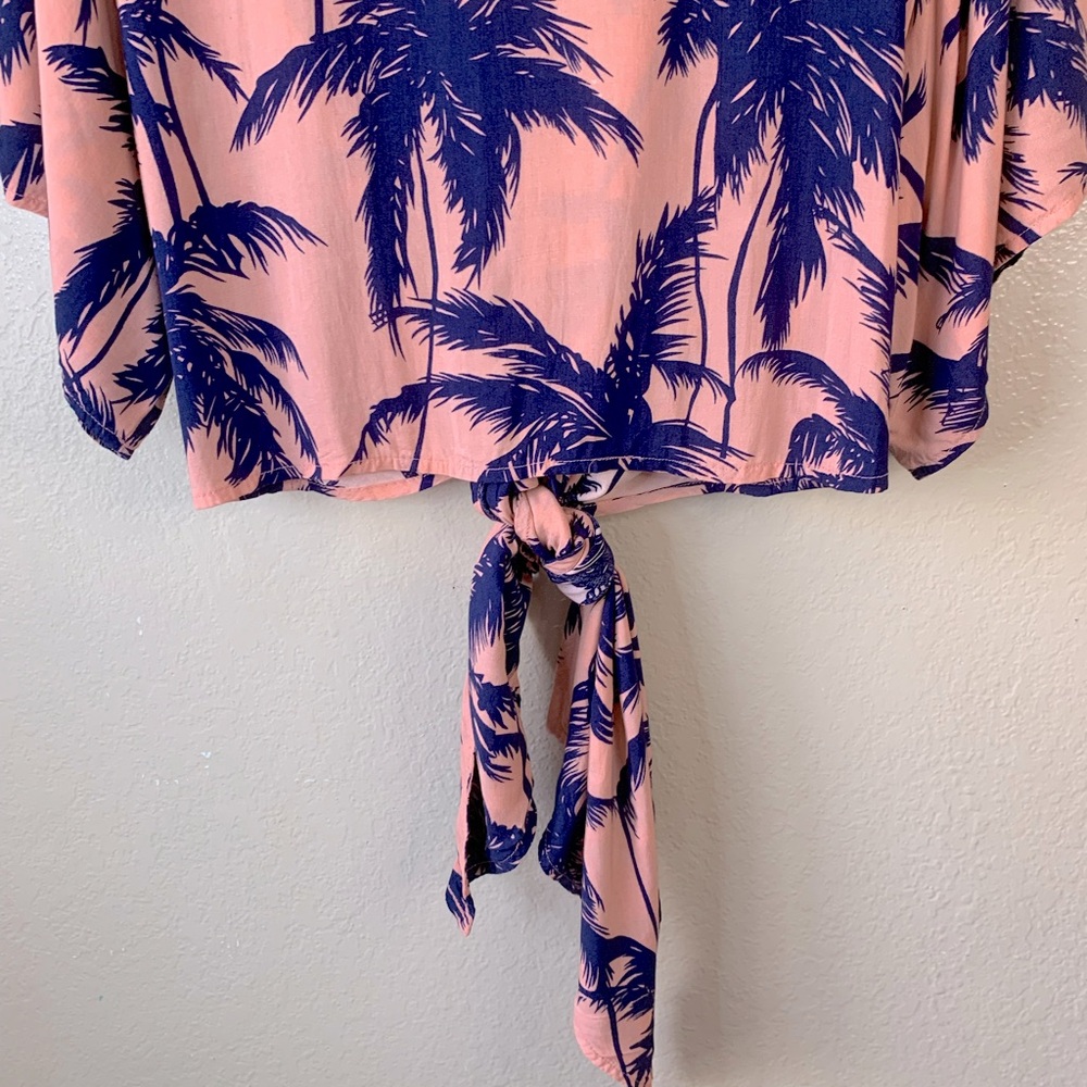 XIX Palms Tropical Palm Tree Front Tie Resortwear Caftan Size XS/S - Picture 7 of 8